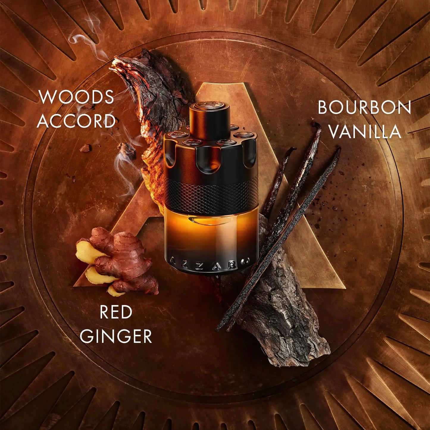 Azzaro The Most Wanted Perfume highlighting its intense and spicy woody fragrance profile.