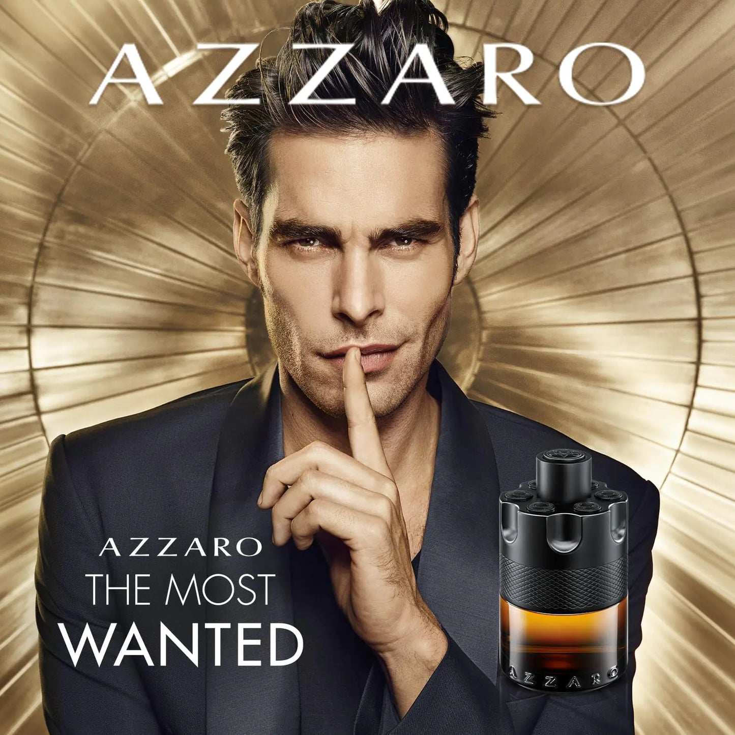 Azzaro cologne showcased as a bold, seductive scent for modern men.