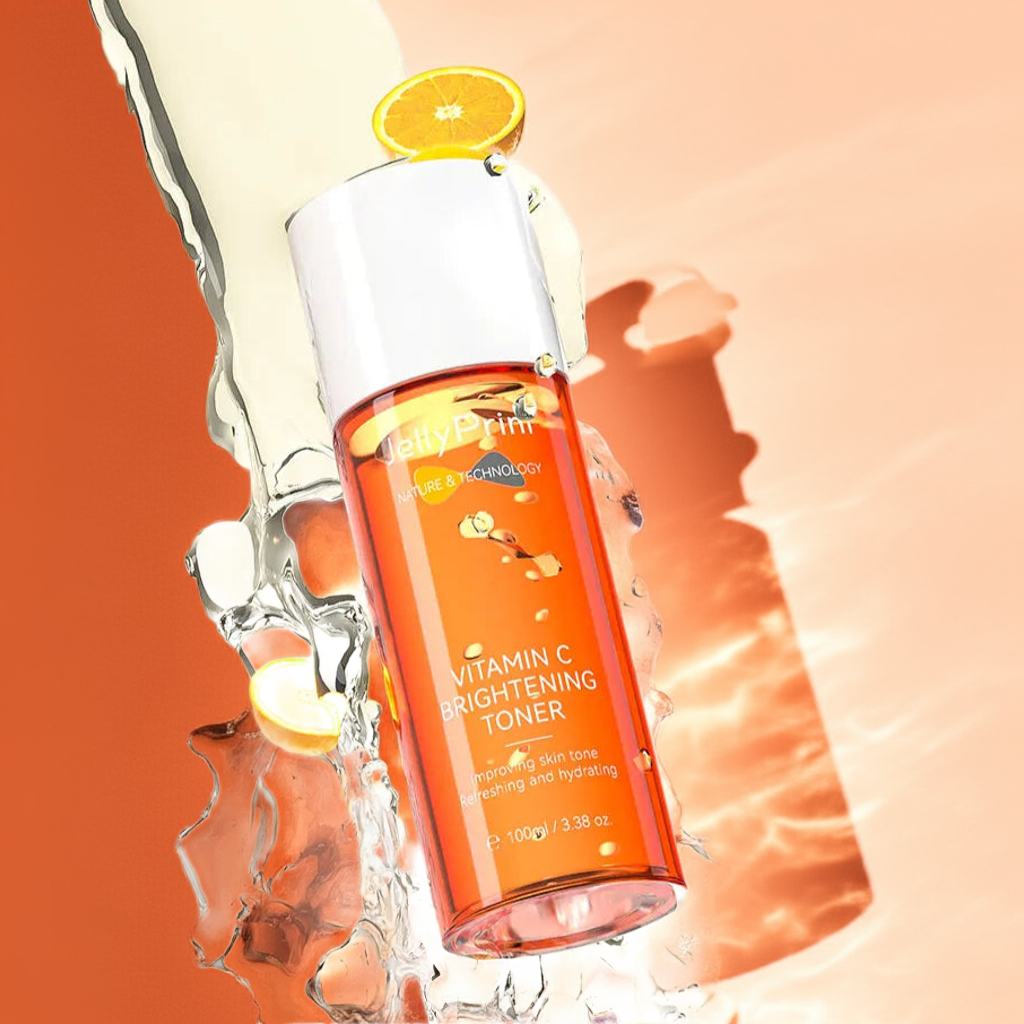 JellyPrim Brightening Toner to cleanse pores and even skin tone – gentle for sensitive skin.