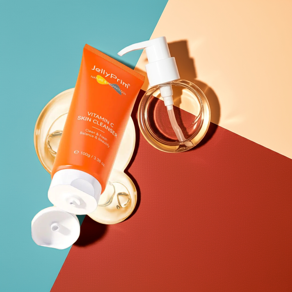 Jellyprim gentle cleanser for everyday skin exfoliation and face wash. Remove dead skin and help you glow with new fresh skin.