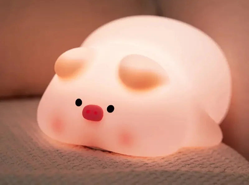 Cute animal-shaped night light with three gear brightness adjustment.
