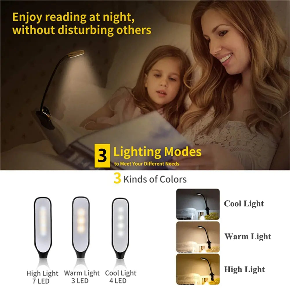 A cozy reading corner illuminated by the bright, adjustable Mini 7-LED reading light.