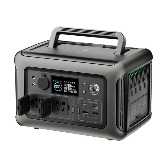 ALLPOWERS R600 Portable Power Station with 299Wh capacity and 600W output for camping and emergencies.
