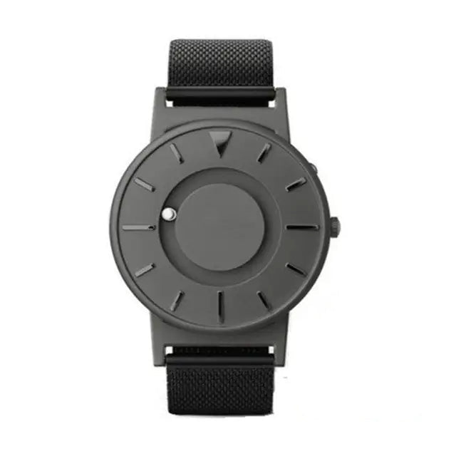 EUTOUR Magnetic Ball Watch has modern design and durable stainless steel strap.
