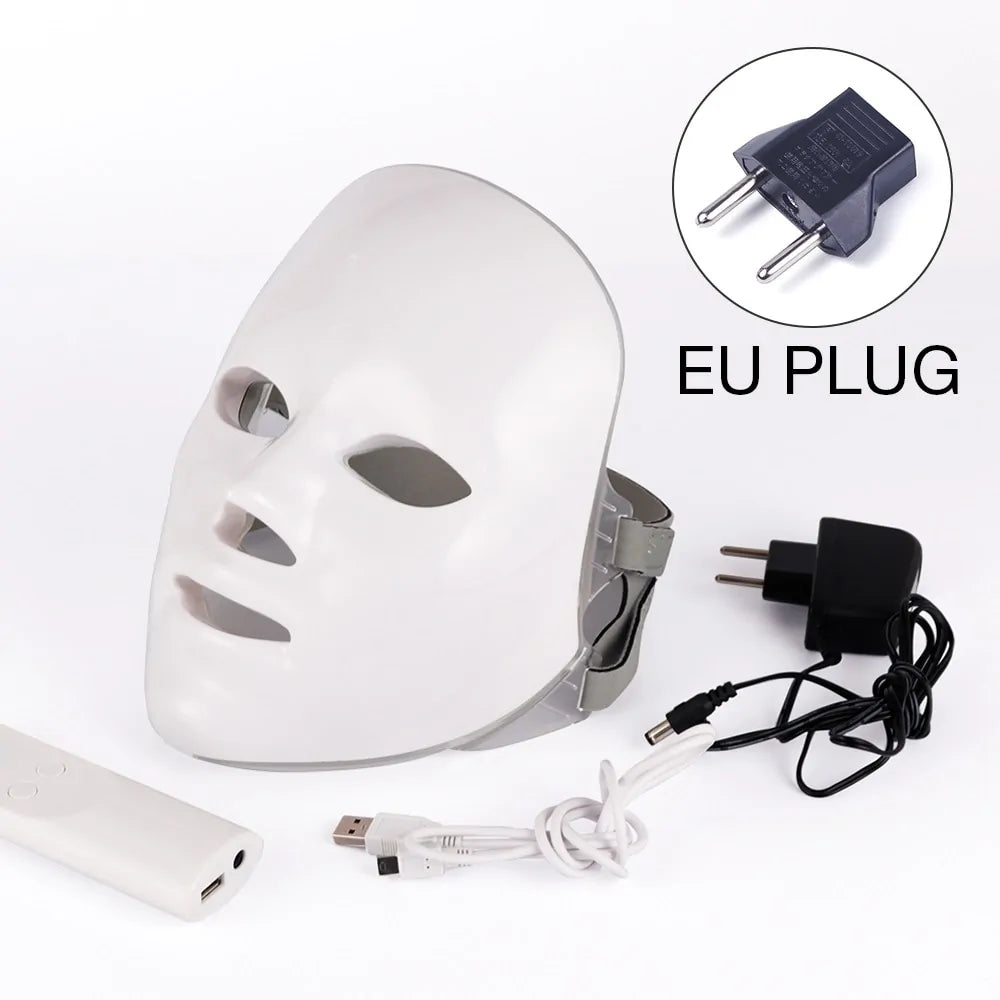 LED Face Mask with European plug, terminates the necessity of converting plug.