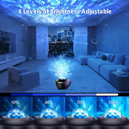 LED  galaxy star projector remote control settings for customization and brightness adjustment.