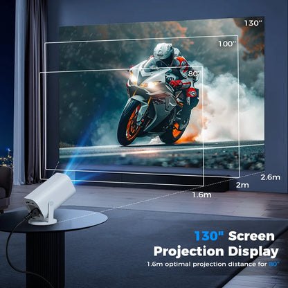 up to 130-inch screen projection display with Portable projector.