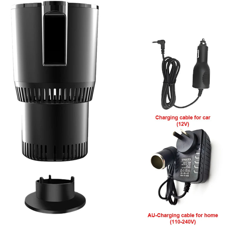 Smart 2-in-1 Car Heating & Cooling Cup with Digital Display with two types of adapter for workspace home and travel