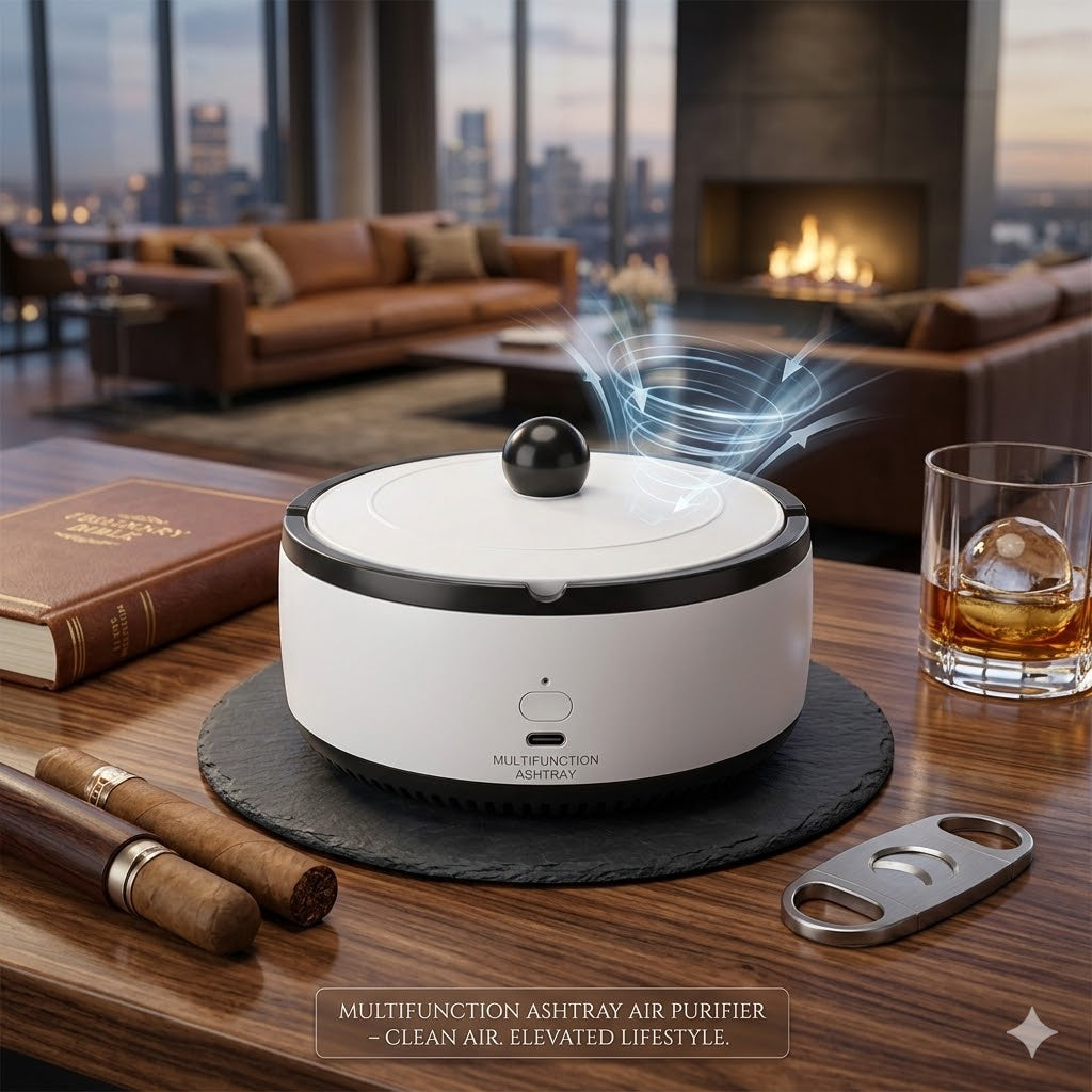 product display of ashtray with air purifier