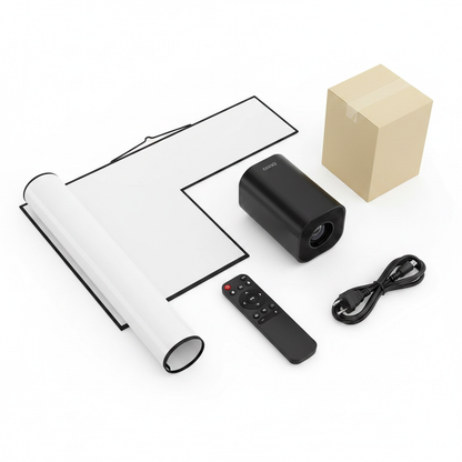 Black Mini Projector with Screen v3