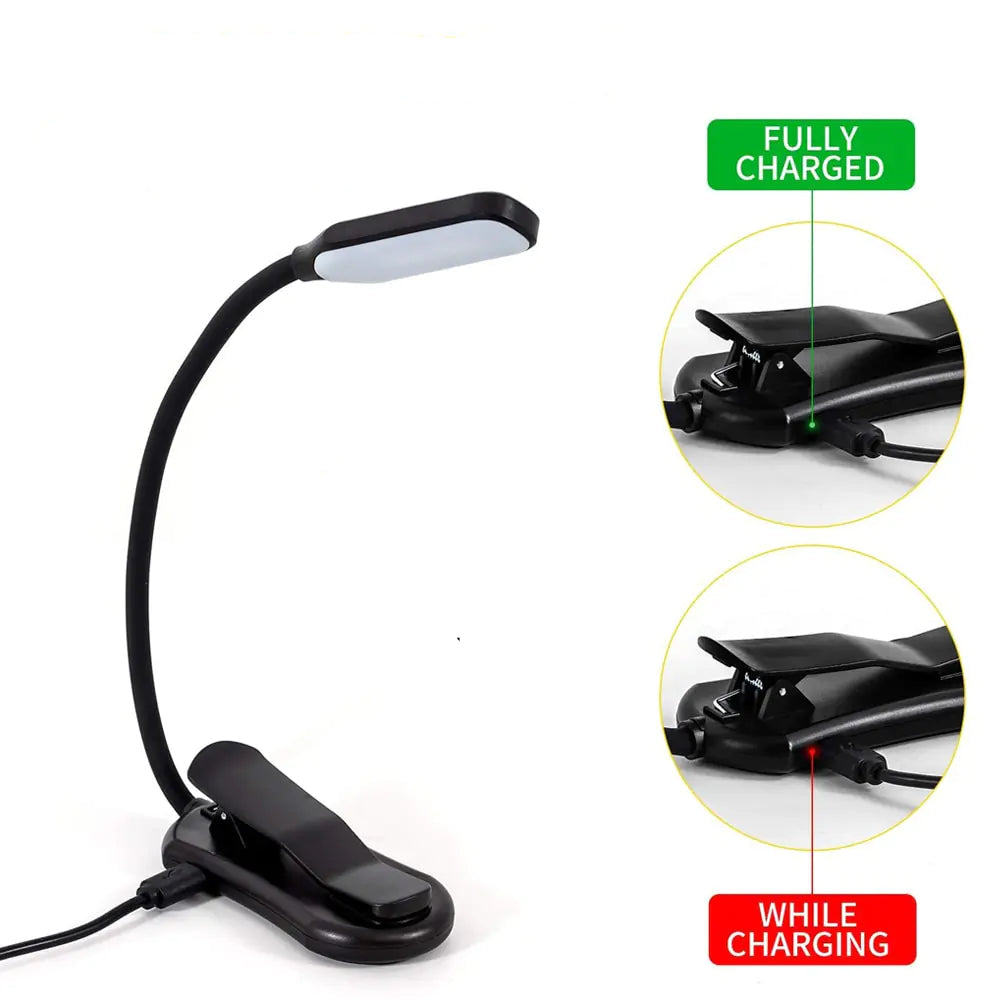 Compact and rechargeable 7-LED reading light perfect for on-the-go use.