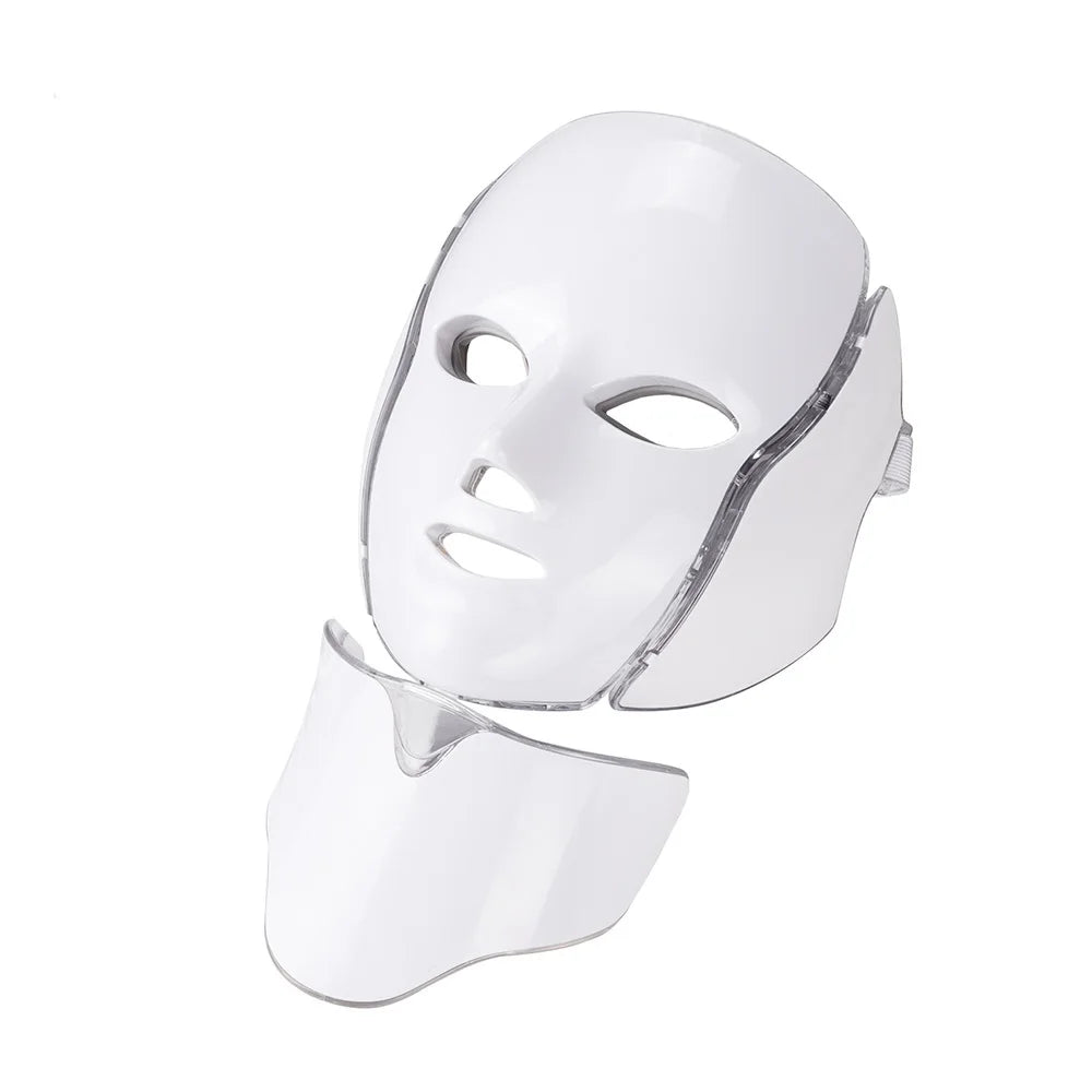 Professional LED Face and neck Mask for Anti-Aging and Acne Treatment – FDA-Approved Light Therapy.