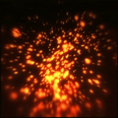 Animated light show with LED Galaxy Star Projector, cycling through vibrant galaxy colors