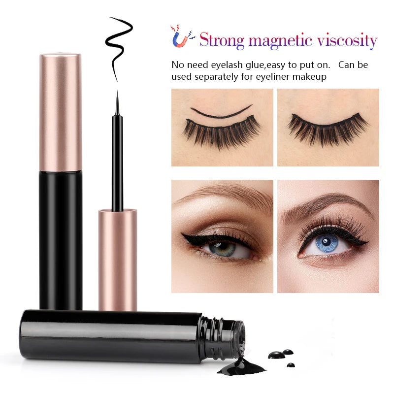 magnetic eyelashes with strong viscosity glue that keeps the lashes stay put for 24 hours or more.