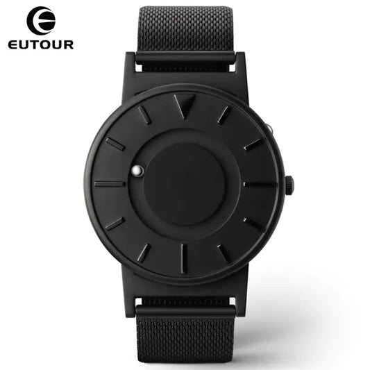 Video showing detailed display of features of magnetic ball watch. 
