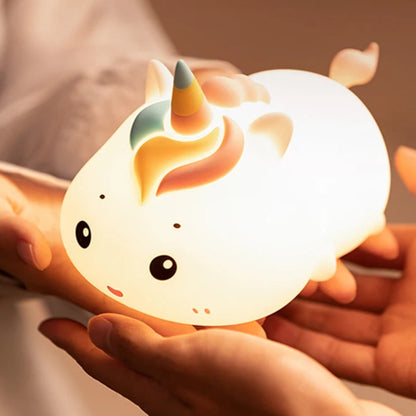 sleeping Unicorn-shaped night light 'Gift for friend or child' and 'Best choice for birthday or festival'.