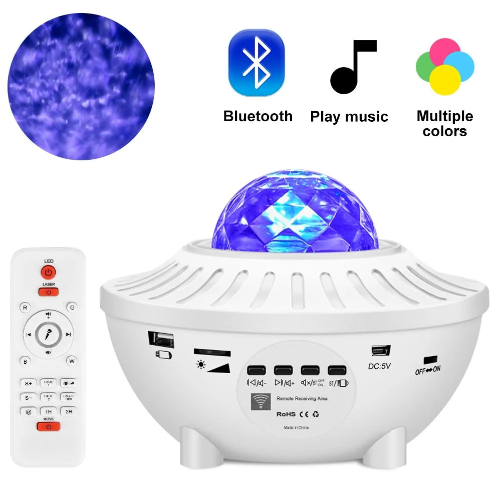 Relaxing starlight experience with the StellarGlow LED Galaxy Star Projector Lamp.